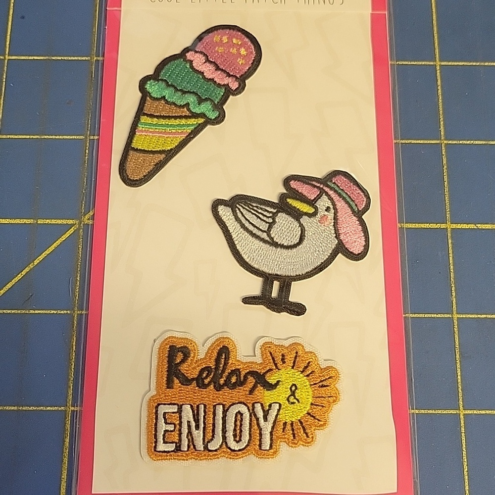 Tropical Ice Cream Theme Embroidered Iron On Patch New 3 Per Package